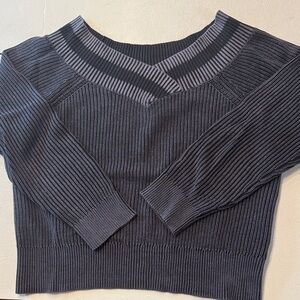Rag & Bone Charcoal Ribbed Knit Sweater